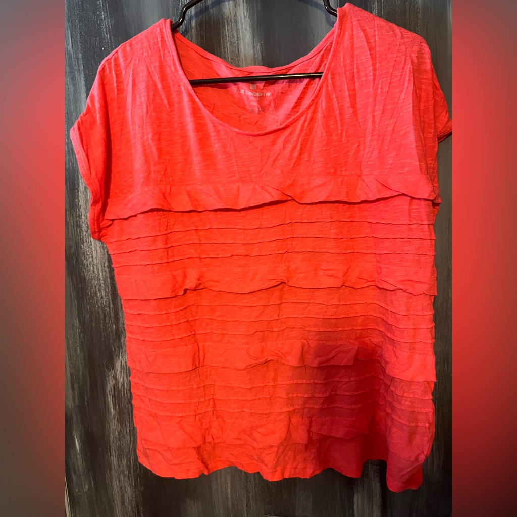 Pink Liz Claiborne Ruffled Shirt